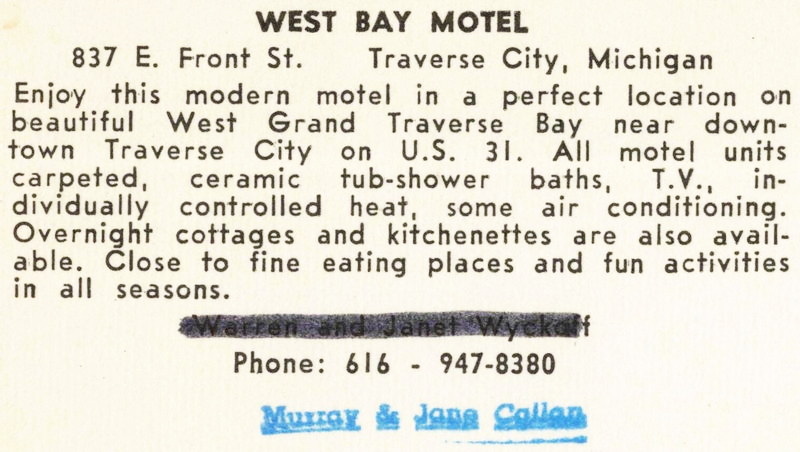 West Bay Motel - Vintage Postcard (newer photo)
